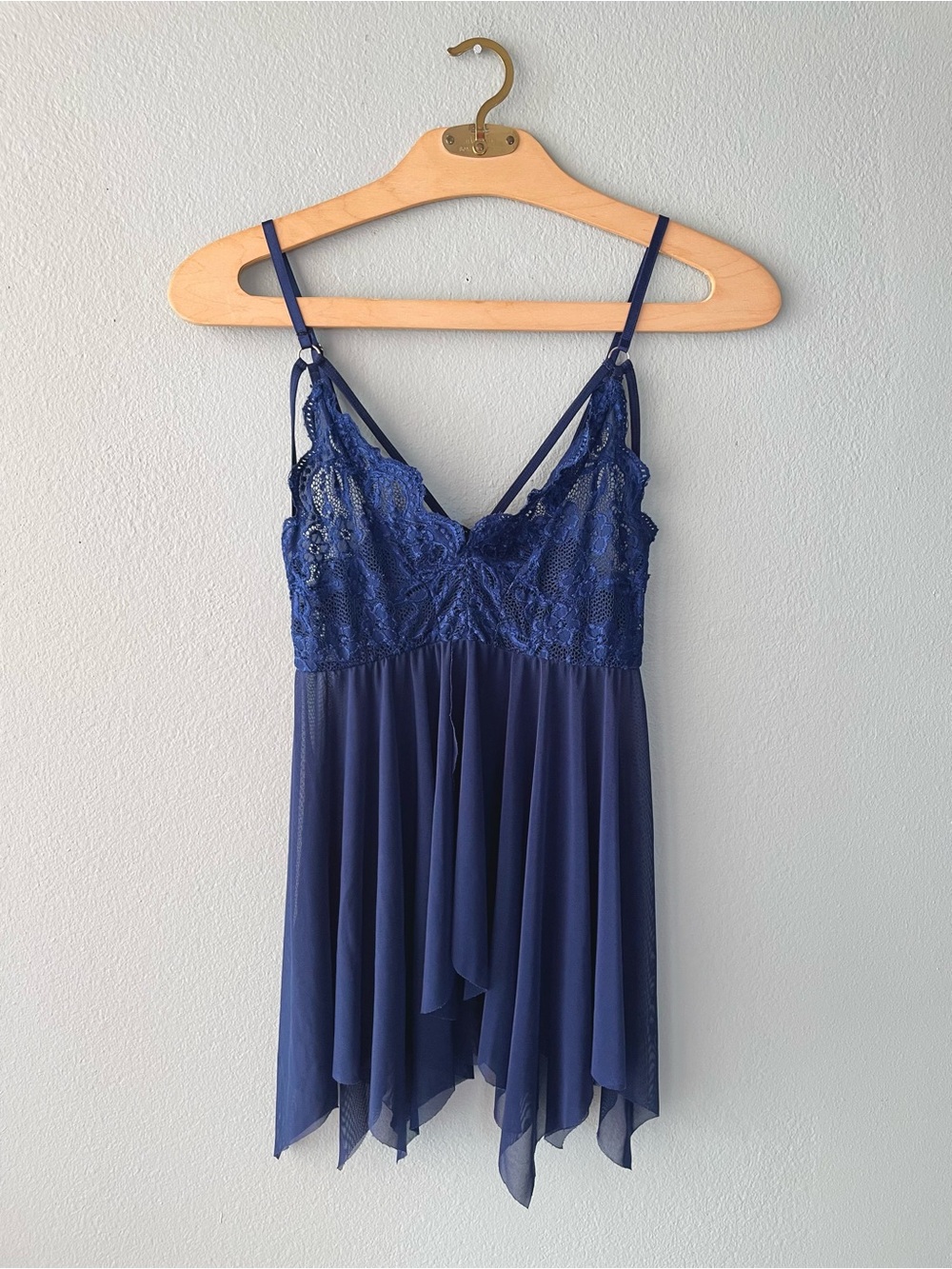 ♦️5/$15♦️ Unbranded | Navy Blue Fairy Lingerie Chemise Babydoll Dress Top